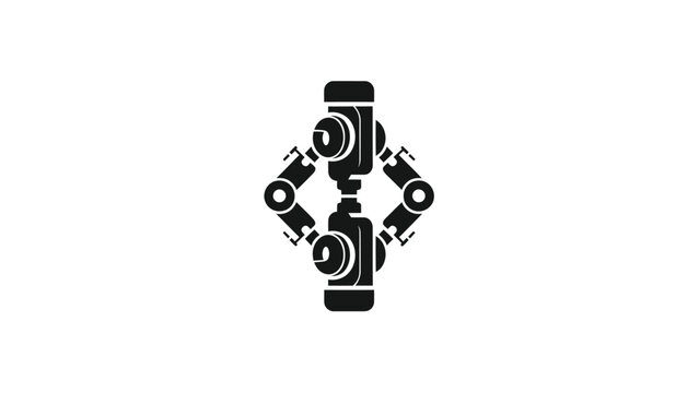 Abstract robotic arm icon