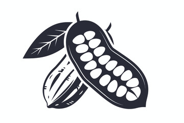 Stylized tamarind pod with abstract shape, isolated on white background vector illustration