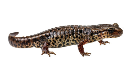 Obraz premium A spotted salamander on a black background on transparent background