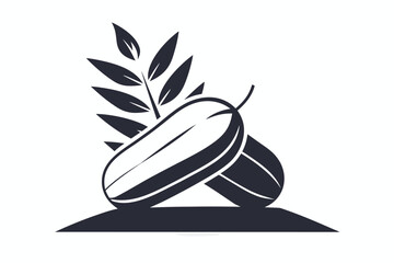 Abstract tamarind pod shape, isolated on white background vector illustration