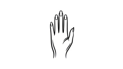 Obraz premium Minimalist hand outline illustration
