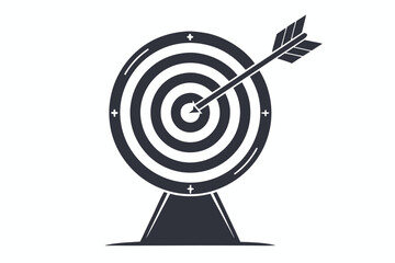 Business target with arrow hitting the bullseye, representing clear business goals and success