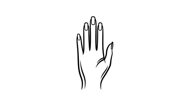 Minimalist hand outline illustration