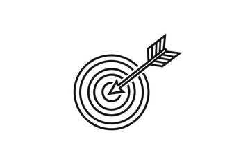 Black business target with arrow hitting bullseye, clear goal and success concept vector