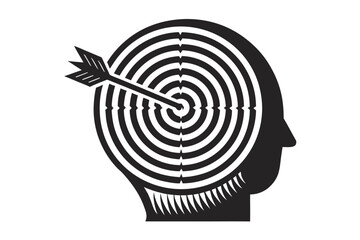 Black dart arrow hitting the exact center bullseye of a target, business goal achieved