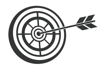 Target with a black arrow dart in the bullseye, representing peak business performance