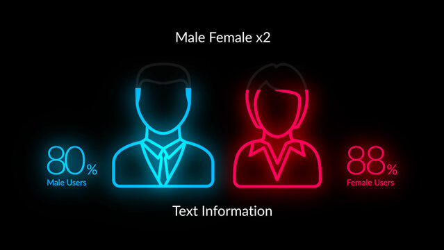 HUD Neon Icon Graph Male Female x2
