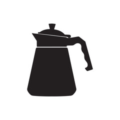 Coffee pot silhouette vector flat illustration design.
