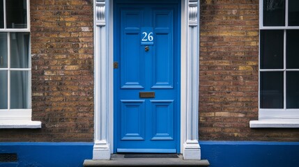 Obraz premium blue wooden door generative ai