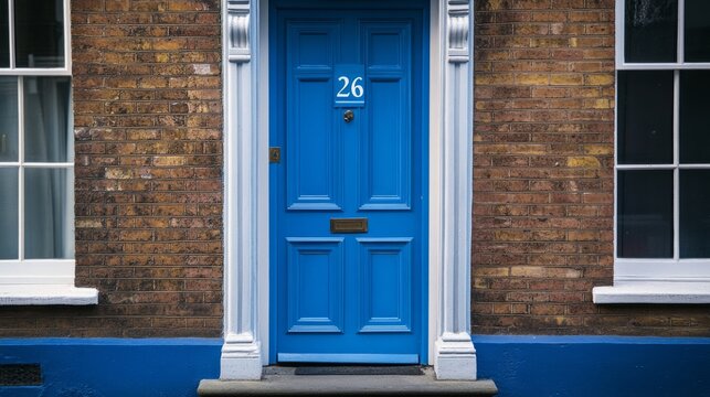 blue wooden door generative ai