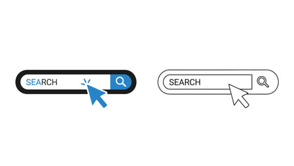 search bar icons with magnifying glass and cursor