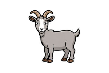 Cartoon goat illustration with horns and beard