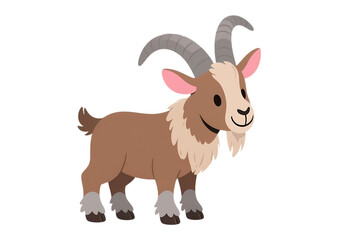 Cartoon goat illustration with horns and beard