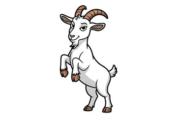 Cartoon goat standing on its hind legs