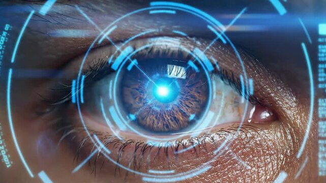 Futuristic Eye Scan with Digital Interface