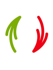 Green and Red Sync Arrows Symbol Isolated on transparent background. Vector Illustration.

