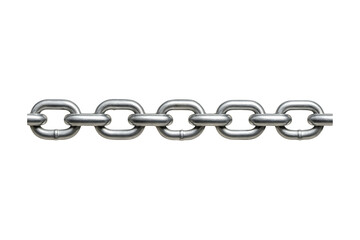Obraz premium Strong Industrial Steel Link Chain for Secure Use Isolated on a Transparent Background