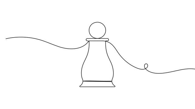 Business strategy chess company vision core decision maker and creative problem solver continuous one line minimal clean motion graphic suitable for professional content 4k animation video
