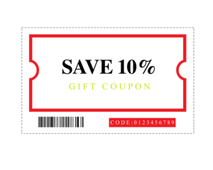 Stylish 10% discount coupon with a green and beige theme, ideal for sales, promotions, retail offers, and marketing campaigns. Perfect for commercial, e-commerce, 