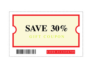 Stylish 30% discount coupon with a green and beige theme, ideal for sales, promotions, retail offers, and marketing campaigns. Perfect for commercial, e-commerce, 