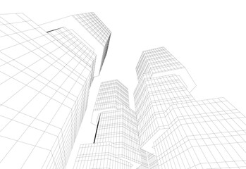Fototapeta premium Architectural drawing 3d vector drawing