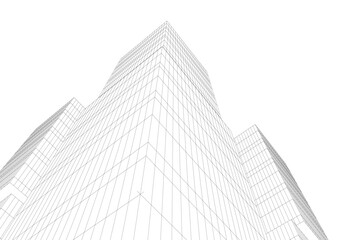 Fototapeta premium Architectural drawing 3d vector drawing