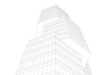 Fototapeta premium Architectural drawing 3d vector drawing