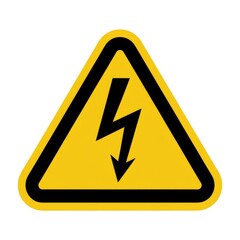 High voltage warning sign with lightning bolt symbol