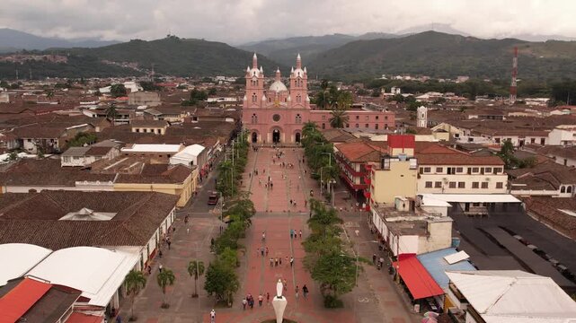 Aerial view of the "Catedral de Buga colombia"