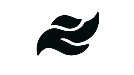 Obraz premium Abstract wave logo black minimalist symbol modern design isolated on transparency background suitable for business technology or creative branding elegant and dynamic style