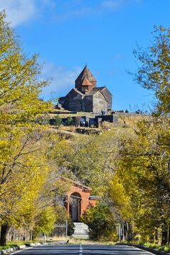 Famous Sevanavank Monastery on Sevan Lake in Armenia