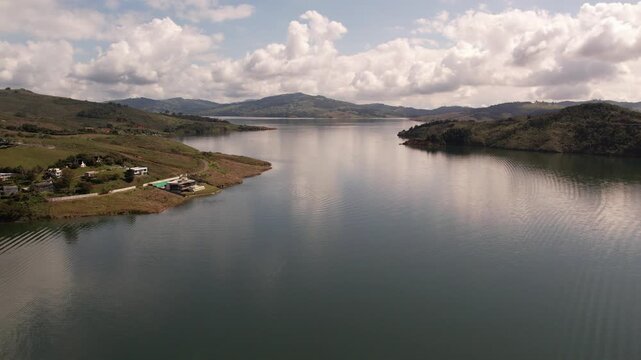 lake and mountains in calima darien colombia