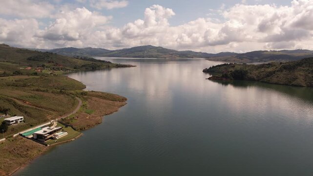 lake and mountains in calima darien colombia