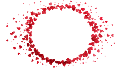 Glitter hearts confetti in circle for valentine day love romance glitter abstract relationship february love holiday valentine