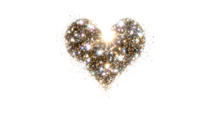 Heart shape bright glitter sparks golden light effect elegant beautiful shining decorative decoration glowing starburst stardust burst sparkles love passion