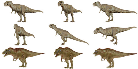 Collection of dinosaur models on a white background. © Ilie