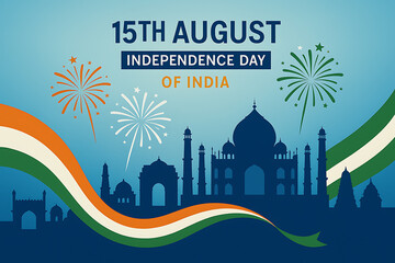 Celebrating india s independence day with a vibrant display of fireworks the taj mahal and the national flag s colors
