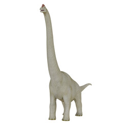 Tall Brachiosaurus dinosaur model isolated on white. © Ilie