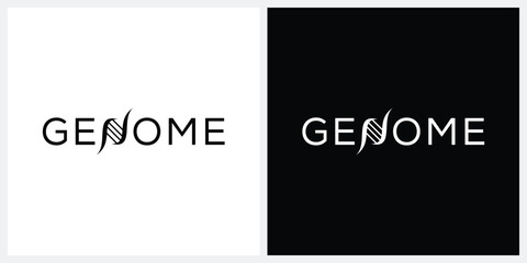 word mark genome logo design template, helix dna genetic symbol icon vector