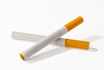 Cigarettes isolated on white background with clipping path included