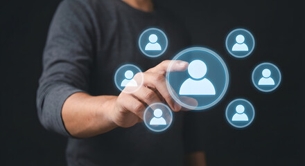 Digital User Network Connection Interface With Business Technology Concept.