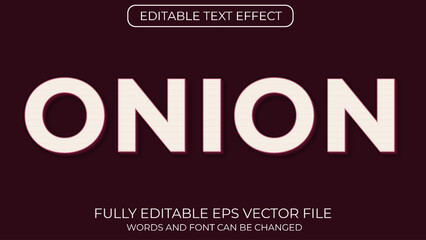 Obraz premium Onion editable 3d text effect vector typography style