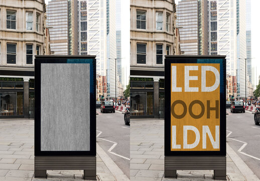 Mockup Led urban panel Display in London