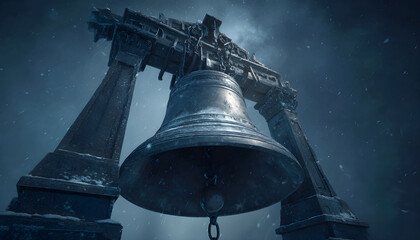 Giant bell ringing in the dark skies