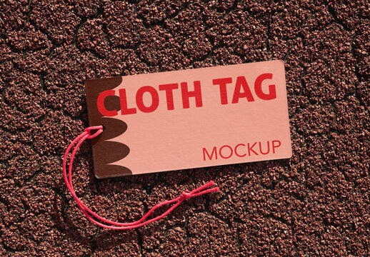 Mockup of a Cloth Hang Tag 
