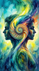 Sogno e Realt&agrave;: Spirale di Vita Acquerello