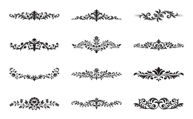 Fototapeta premium Set of 12 vintage ornate floral dividers and elegant decorative elements