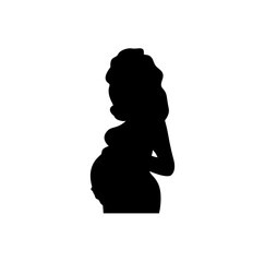 silhouette of a pregnant woman. Vector design for maternity, health, and family.