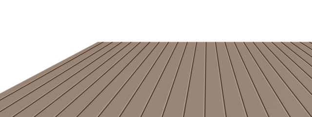 Brown wooden deck flooring pattern isolated on transparent background transparent background