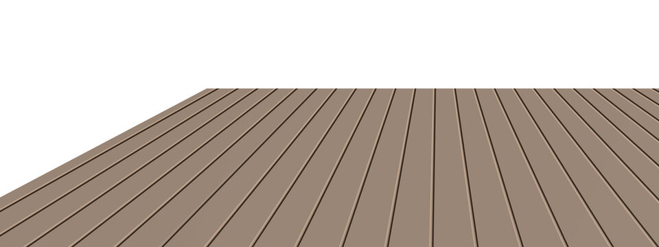 Brown wooden deck flooring pattern isolated on transparent background transparent background